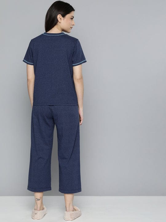 Essential Navy Blue Solid Co-ord set