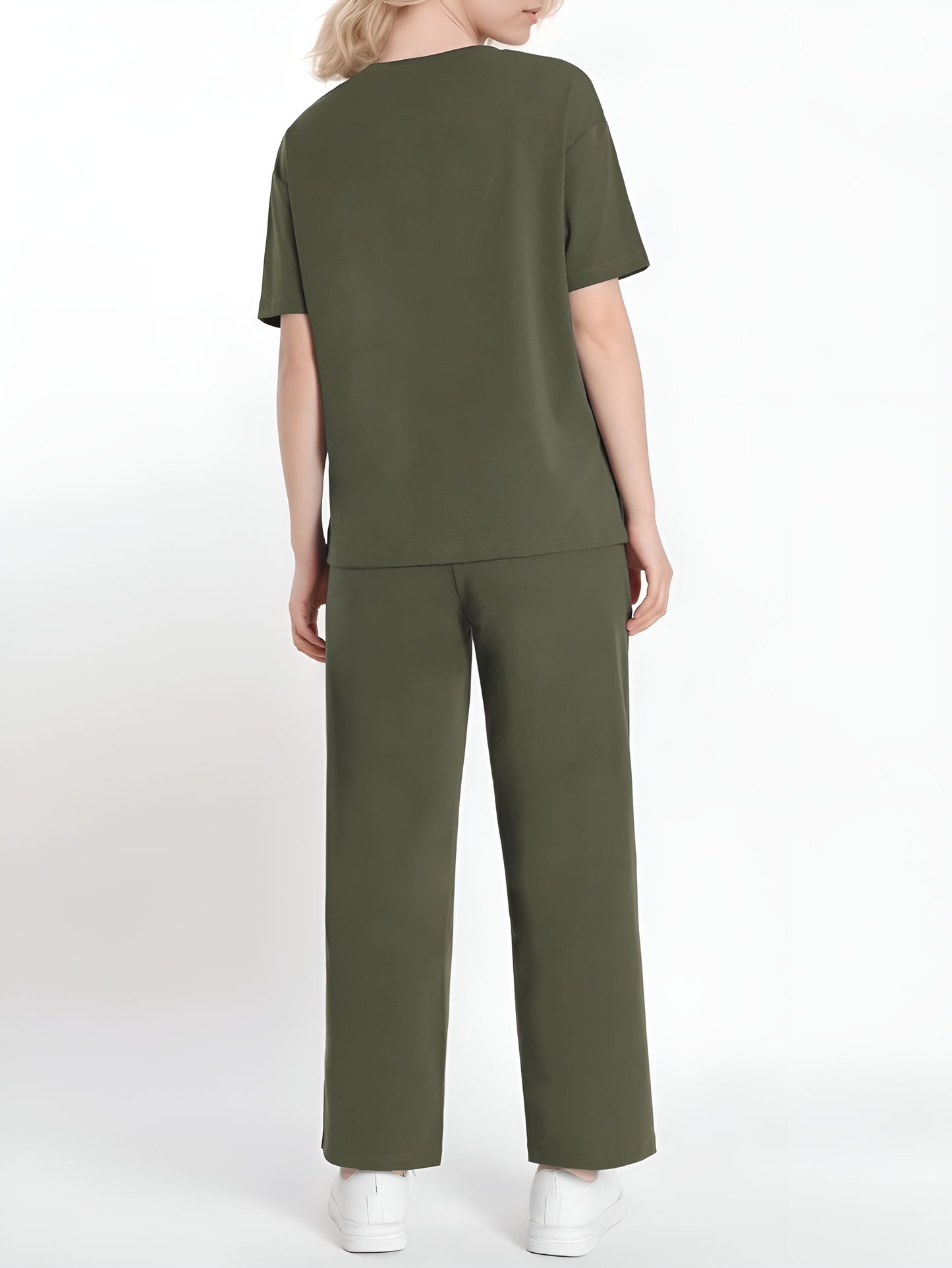 Army Green Button-Up Shirt & Capri Co-Ord Set
