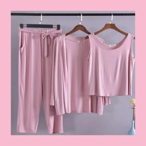 Pink 3pcs Night Suit set