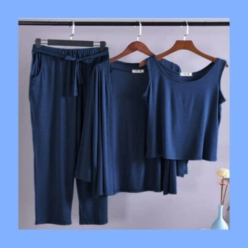 Blue 3pcs Night Suit set