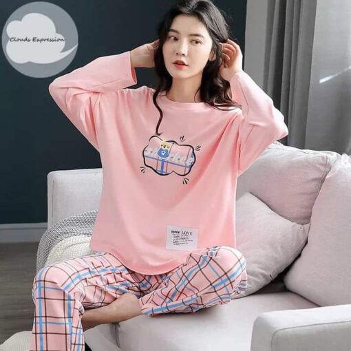 New Pink Printed night suit for her
