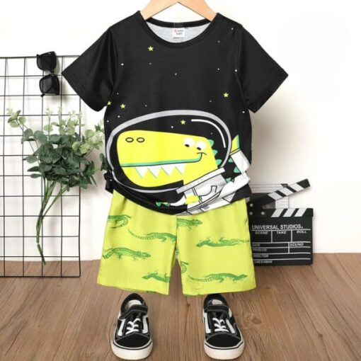 Black Lemon Dragon Short Set kids wear