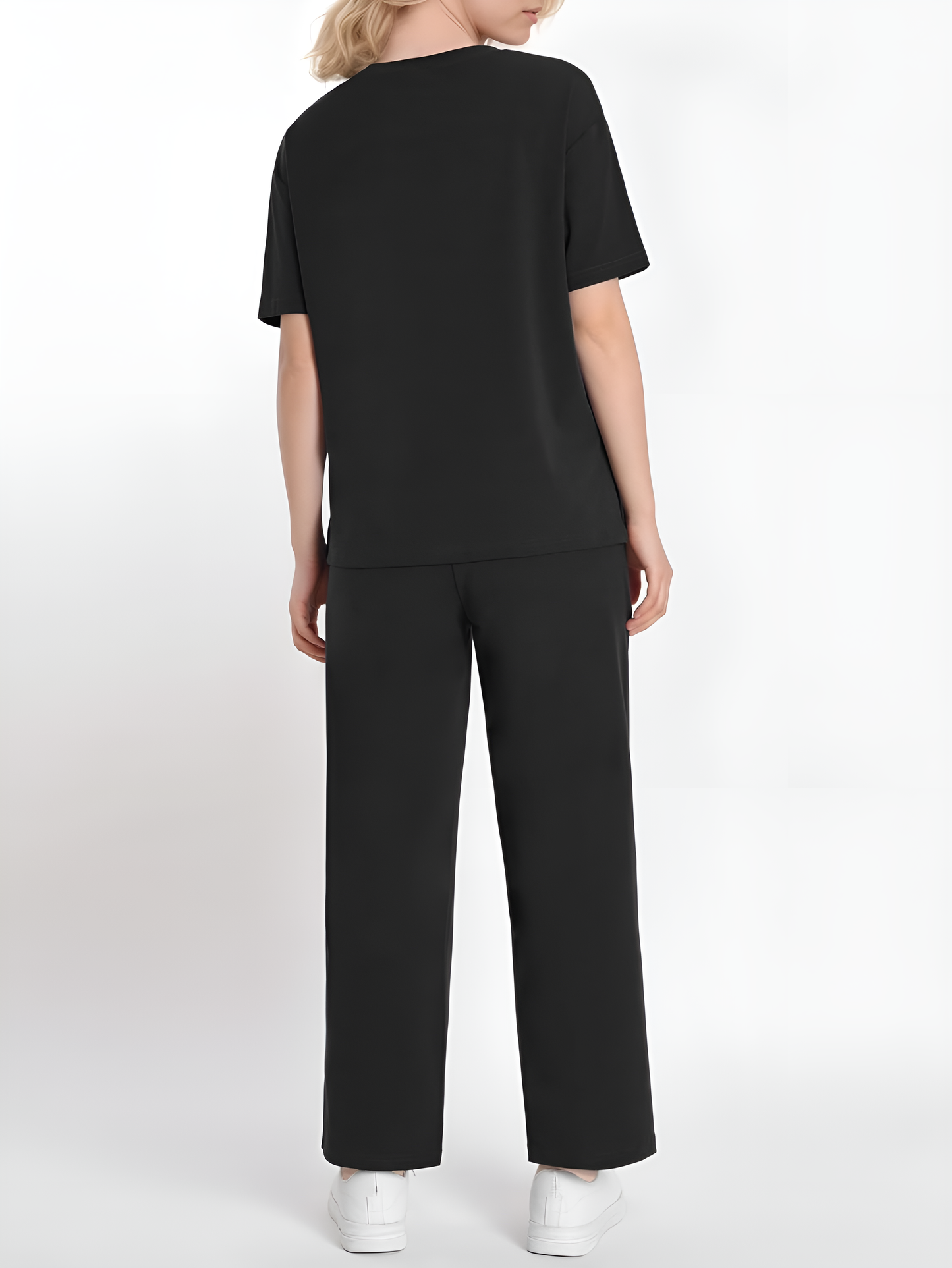 Black Button-Up Shirt & Capri Co-Ord Set