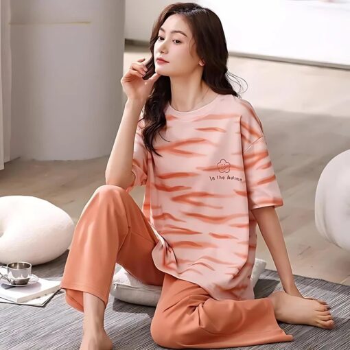 In The Autumn Printed 2-Piece Pajama Set
