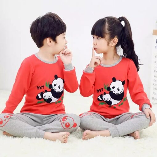 Cute red bear kids night suit